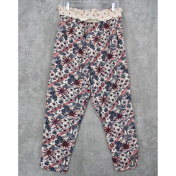 Scotch & Soda Pants Womens Large Floral Nautical Bohemian Americana Drawstring - Picture 1 of 13